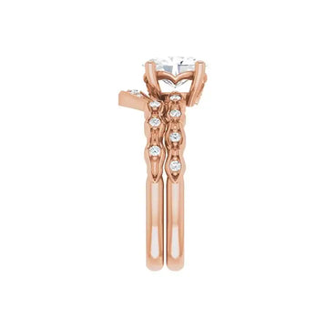 GIANNA 14K Rose Gold Oval Lab Grown Diamond Engagement Ring - Larson Jewelers