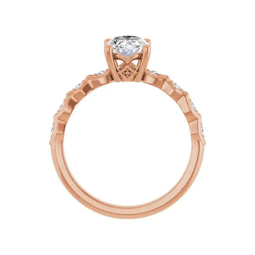 GIANNA 14K Rose Gold Oval Lab Grown Diamond Engagement Ring - Larson Jewelers