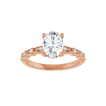 GIANNA 14K Rose Gold Oval Lab Grown Diamond Engagement Ring - Larson Jewelers