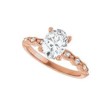 GIANNA 14K Rose Gold Oval Lab Grown Diamond Engagement Ring - Larson Jewelers