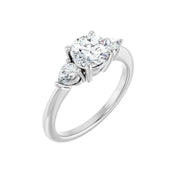 IDALIA Silver Round Lab Grown Diamond Engagement Ring