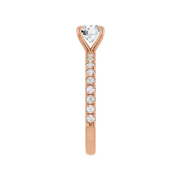 AMELIA 14K Rose Gold Round Lab Grown Diamond French-Set Engagement Ring - Larson Jewelers
