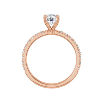 AMELIA 14K Rose Gold Round Lab Grown Diamond French-Set Engagement Ring - Larson Jewelers