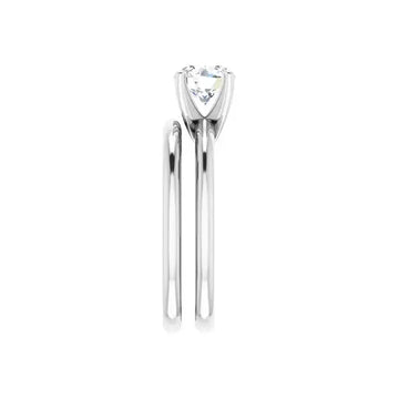 HANNAH 18K White Gold Round Lab Grown Diamond Solitaire Engagement Ring - Larson Jewelers
