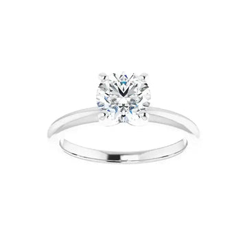 HANNAH 18K White Gold Round Lab Grown Diamond Solitaire Engagement Ring - Larson Jewelers