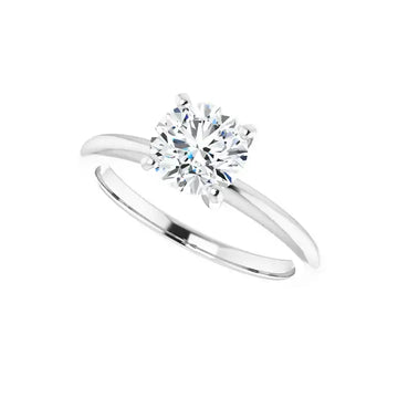 HANNAH 18K White Gold Round Lab Grown Diamond Solitaire Engagement Ring - Larson Jewelers