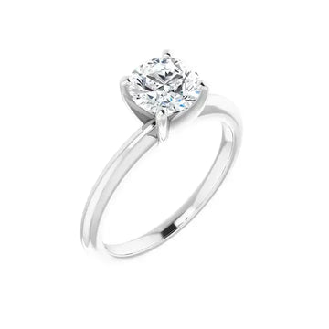 HANNAH 18K White Gold Round Lab Grown Diamond Solitaire Engagement Ring - Larson Jewelers