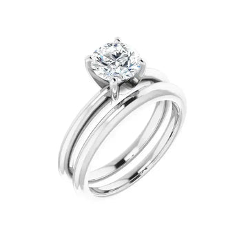 HANNAH 18K White Gold Round Lab Grown Diamond Solitaire Engagement Ring - Larson Jewelers