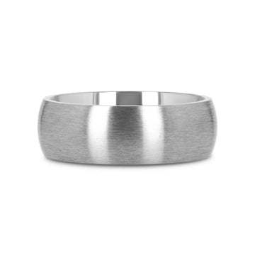 ERIS Men’s Titanium Brushed Domed Wedding Band, Comfort Fit — 6mm or 8mm - Larson Jewelers