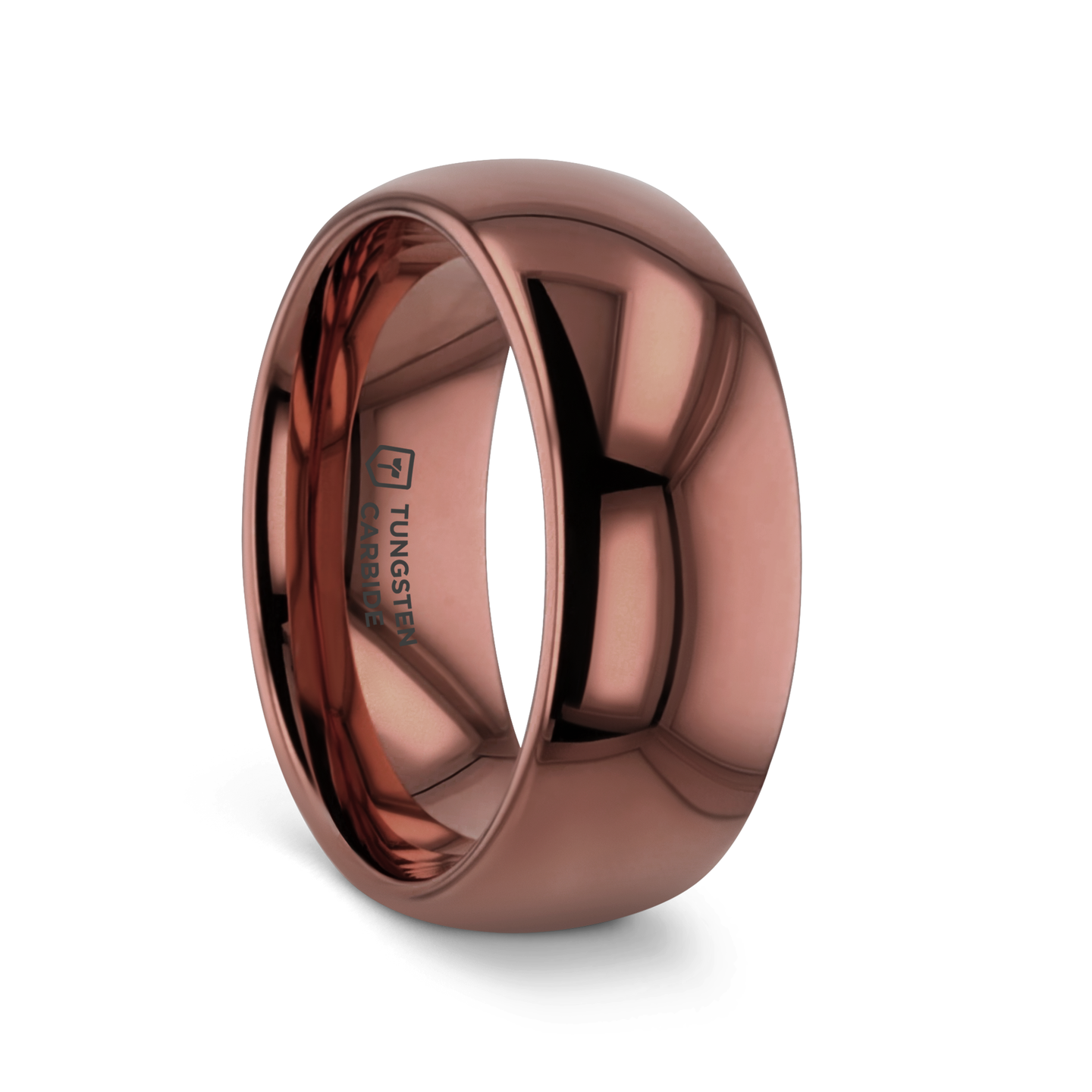 COFFEE Traditional Domed Espresso Tungsten Carbide Wedding Ring - 8mm