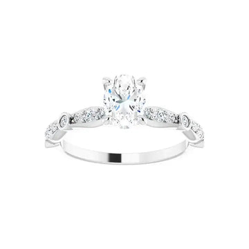 SOLANA 18K White Gold Oval Lab Grown Diamond Engagement Ring - Larson Jewelers