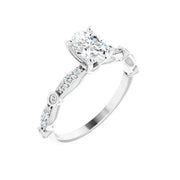 SOLANA 18K White Gold Oval Lab Grown Diamond Engagement Ring
