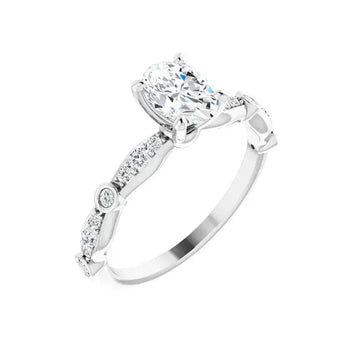 SOLANA 18K White Gold Oval Lab Grown Diamond Engagement Ring - Larson Jewelers