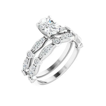 SOLANA 18K White Gold Oval Lab Grown Diamond Engagement Ring - Larson Jewelers