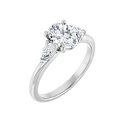 BUTTERCUP Silver Oval Lab Grown Diamond Engagement Ring