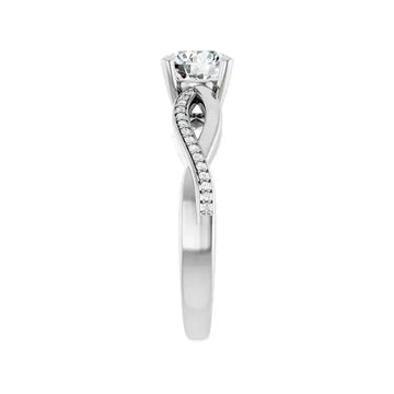 TALA 18K White Gold Round Lab Grown Diamond Engagement Ring - Larson Jewelers