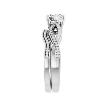 TALA 18K White Gold Round Lab Grown Diamond Engagement Ring - Larson Jewelers
