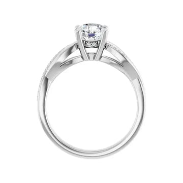 TALA 18K White Gold Round Lab Grown Diamond Engagement Ring - Larson Jewelers