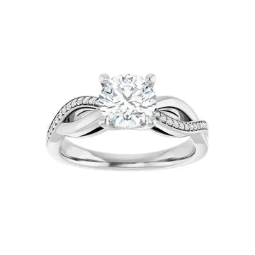 TALA 18K White Gold Round Lab Grown Diamond Engagement Ring - Larson Jewelers