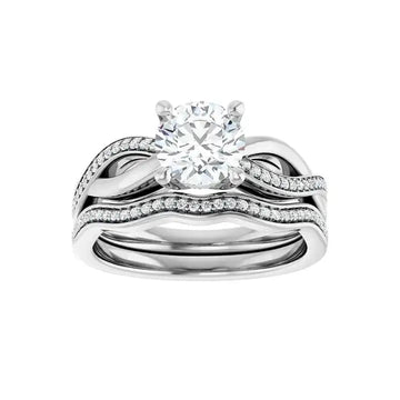 TALA 18K White Gold Round Lab Grown Diamond Engagement Ring - Larson Jewelers