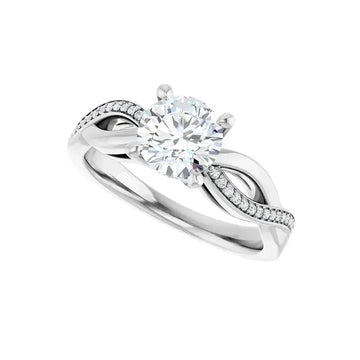 TALA 18K White Gold Round Lab Grown Diamond Engagement Ring - Larson Jewelers