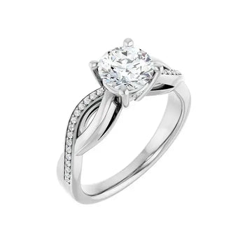TALA 18K White Gold Round Lab Grown Diamond Engagement Ring - Larson Jewelers