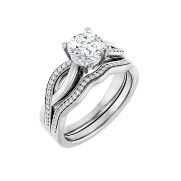 TALA 18K White Gold Round Lab Grown Diamond Engagement Ring - Larson Jewelers