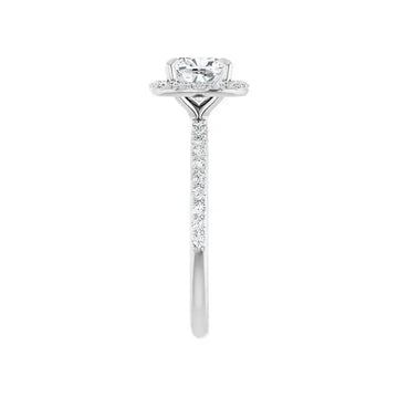DAYSTAR 14K White Gold Halo Cushion Lab Grown Diamond Engagement Ring - Larson Jewelers