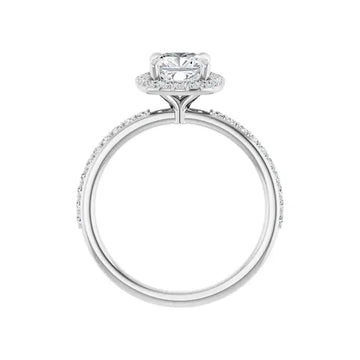 DAYSTAR 14K White Gold Halo Cushion Lab Grown Diamond Engagement Ring - Larson Jewelers
