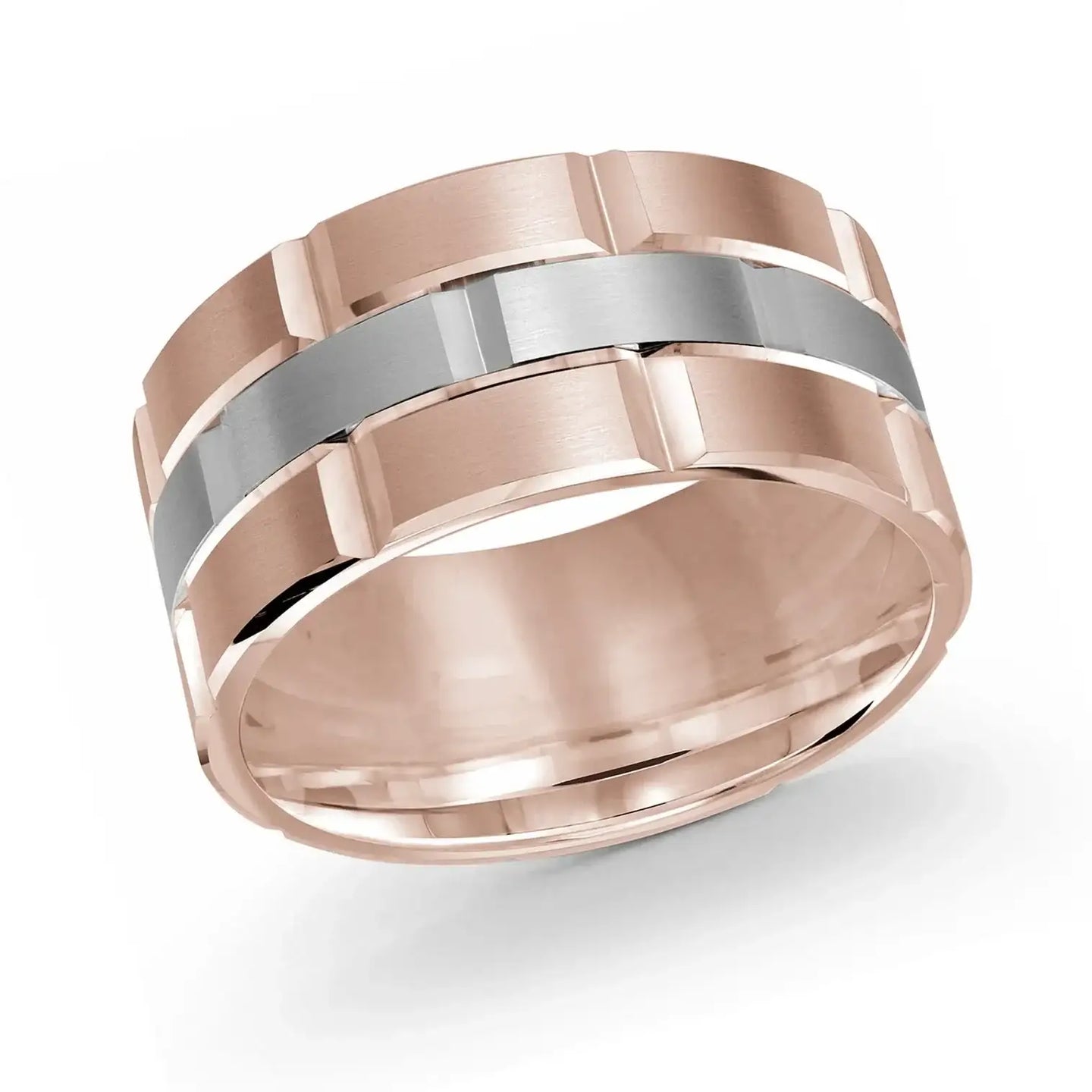 14K Rose Gold with 14K White Gold Ring from the Executif Collection by Malo