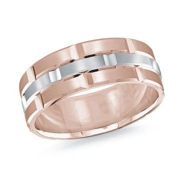 14K Rose Gold with 14K White Gold Ring from the Executif Collection by Malo