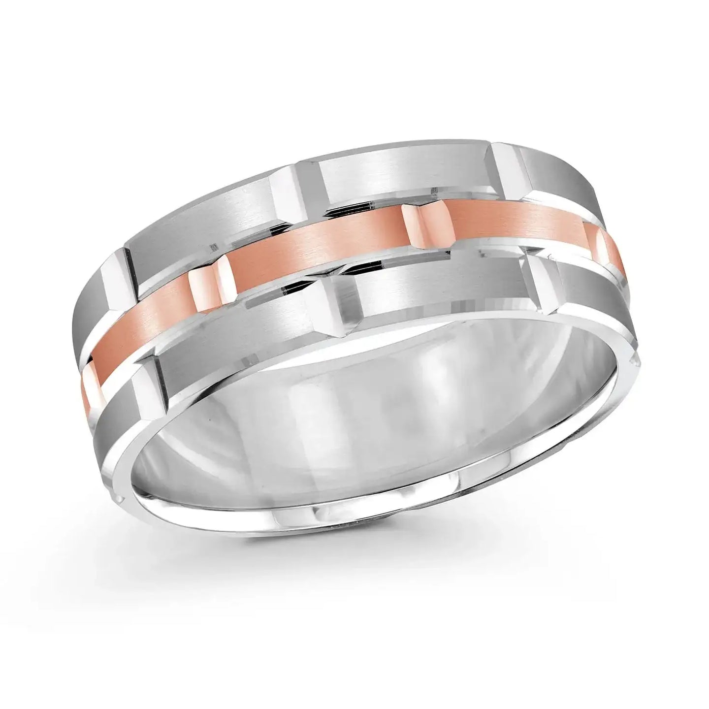 14K White Gold with 14K Rose Gold Ring from the Executif Collection by Malo