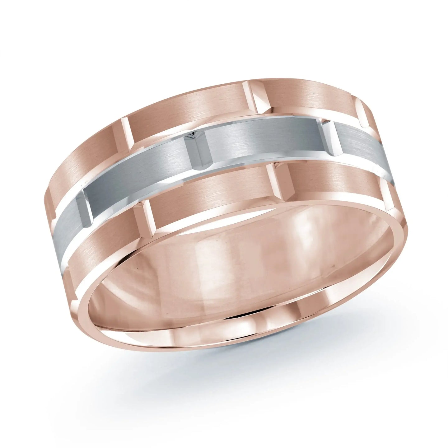 14K Rose Gold with 14K White Gold Ring from the Executif Collection by Malo