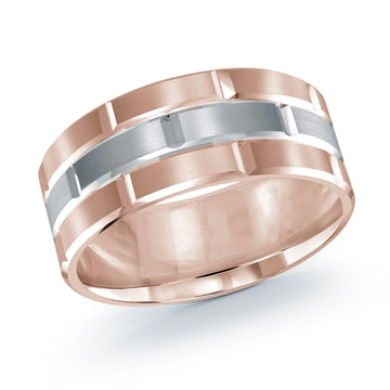14K Rose Gold with 14K White Gold Ring from the Executif Collection by Malo