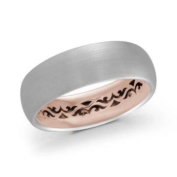 14K White Gold with Pink Highlights and 14K Rose Gold Ring from the Precision Collection by Malo
