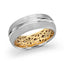 14K White Gold with Pink Highlights and 14K Yellow Gold Ring from the Precision Collection by Malo