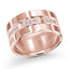 14K Rose Gold with Inlaid Diamonds Ring from the Executif Collection by Malo