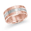 14K Rose Gold with 14K White Gold and Inlaid Diamonds Ring from the Executif Collection by Malo