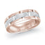 14K Rose Gold with 14K White Gold and Inlaid Diamonds Ring from the Executif Collection by Malo