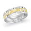 14K White Gold with 14K Yellow Gold and Inlaid Diamonds Ring from the Executif Collection by Malo