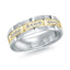 14K White Gold with 14K Yellow Gold and Inlaid Diamonds Ring from the Executif Collection by Malo
