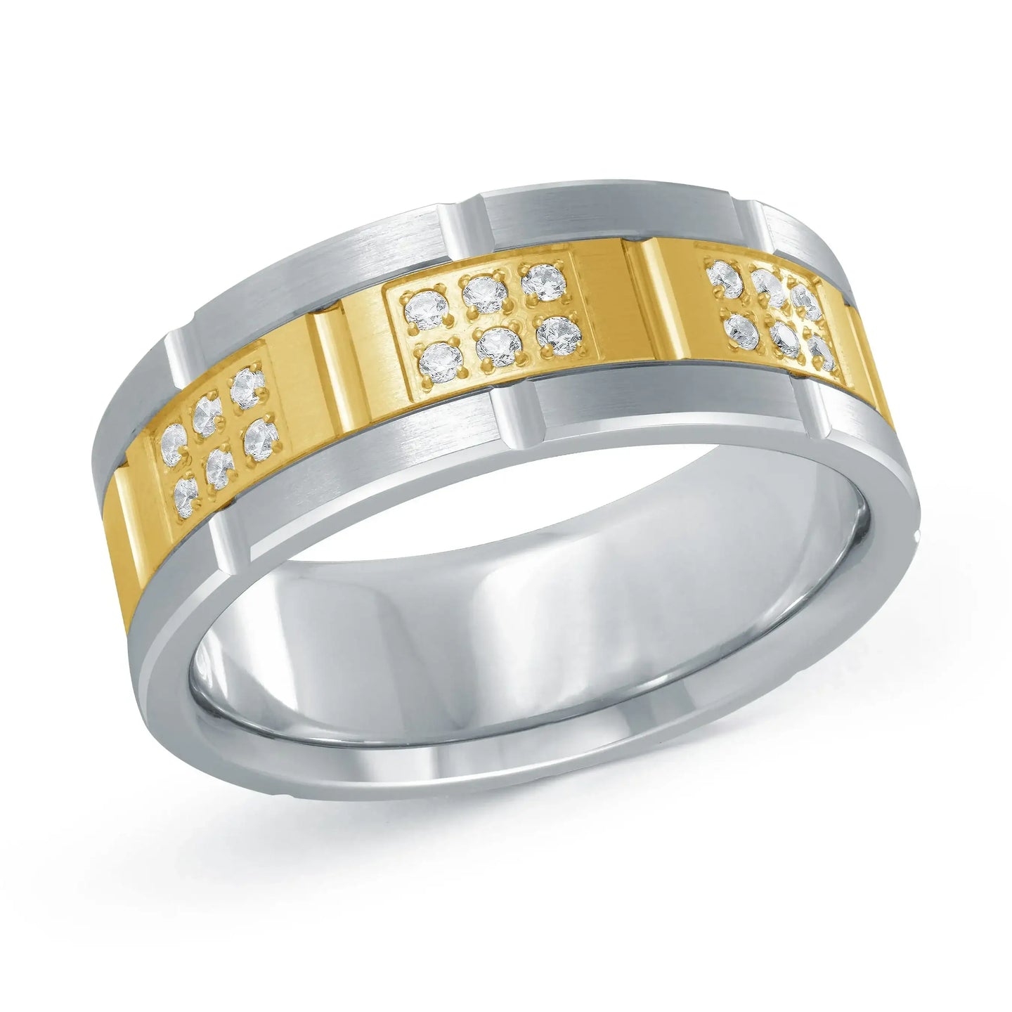 14K White Gold with 14K Yellow Gold Ring from the Executif Collection by Malo