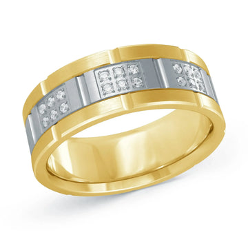 14K Yellow Gold with 14K White Gold Ring from the Executif Collection by Malo