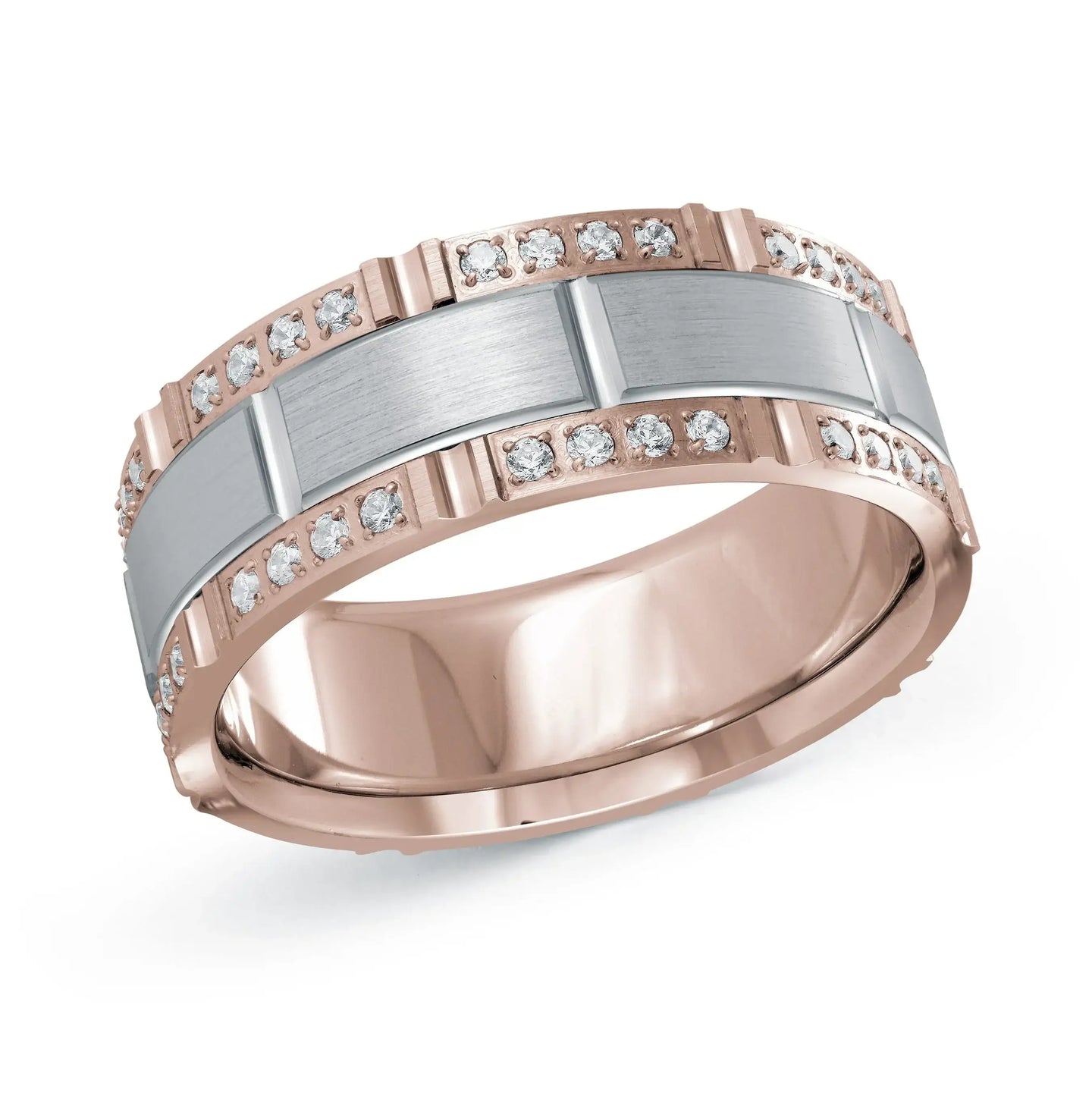 14K Rose Gold with 14K White Gold Ring from the Executif Collection by Malo