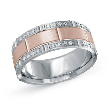 14K White Gold with 14K Rose Gold Ring from the Executif Collection by Malo
