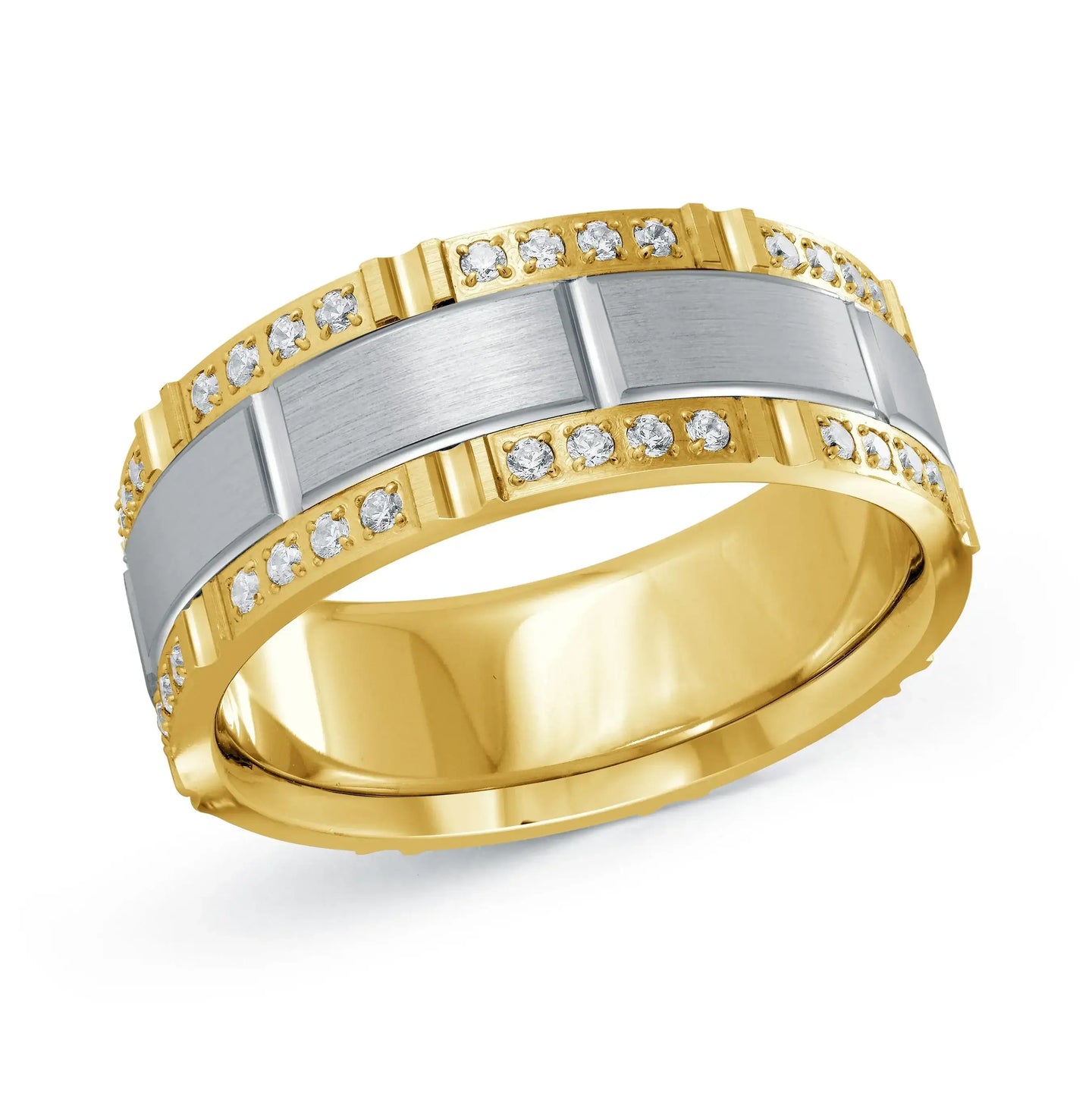 14K Yellow Gold with 14K White Gold Ring from the Executif Collection by Malo