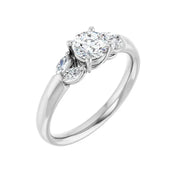 Bague de fiançailles ronde blanche GILDA 14 carats