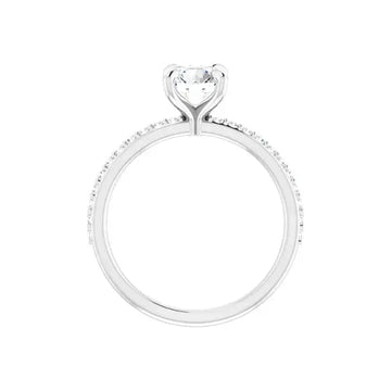 KIARA 18K White Gold Round Lab Grown Diamond Engagement Ring - Larson Jewelers