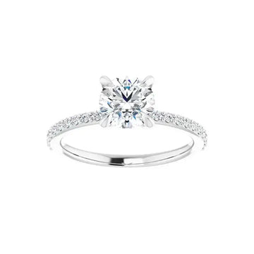 KIARA 18K White Gold Round Lab Grown Diamond Engagement Ring - Larson Jewelers