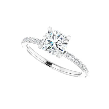 KIARA 18K White Gold Round Lab Grown Diamond Engagement Ring - Larson Jewelers